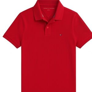 Tommy Hilfiger Solid Red Polo Shirt Men’s Medium